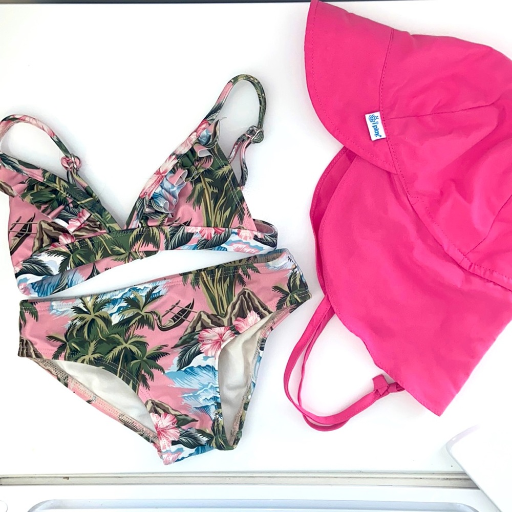 Beach Bundle! Toddler bikini and beach hat
